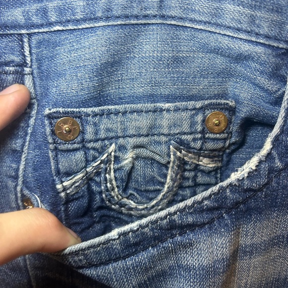 Vintage True Religion multi stitch logo straight blue jeans - Picture 4 of 14
